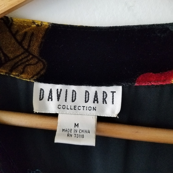 Vintage David Dart Velvet Beated Silk Blend Vest Jacket Womens Size Medium - Picture 11 of 13